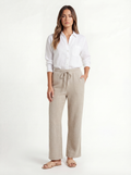 Weite Strickhose Beige