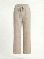 Weite Strickhose Beige