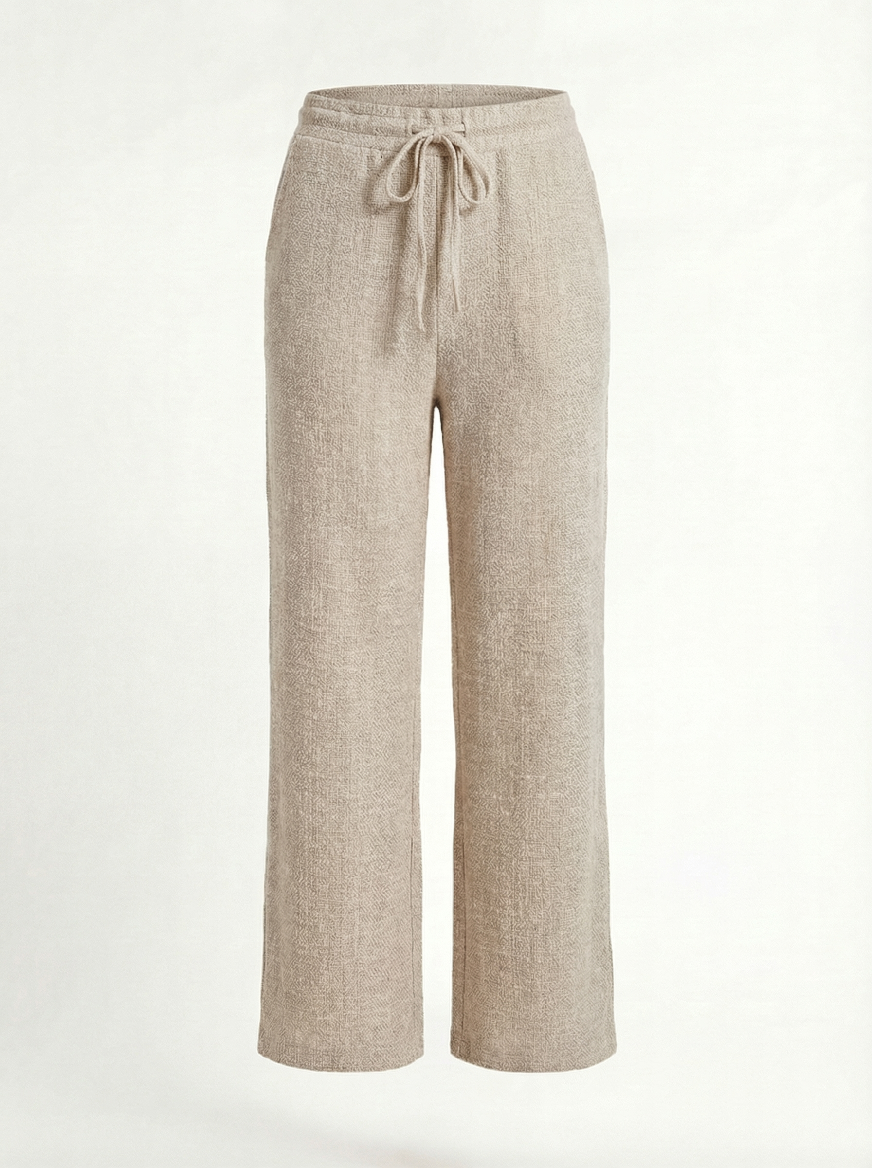 Weite Strickhose Beige