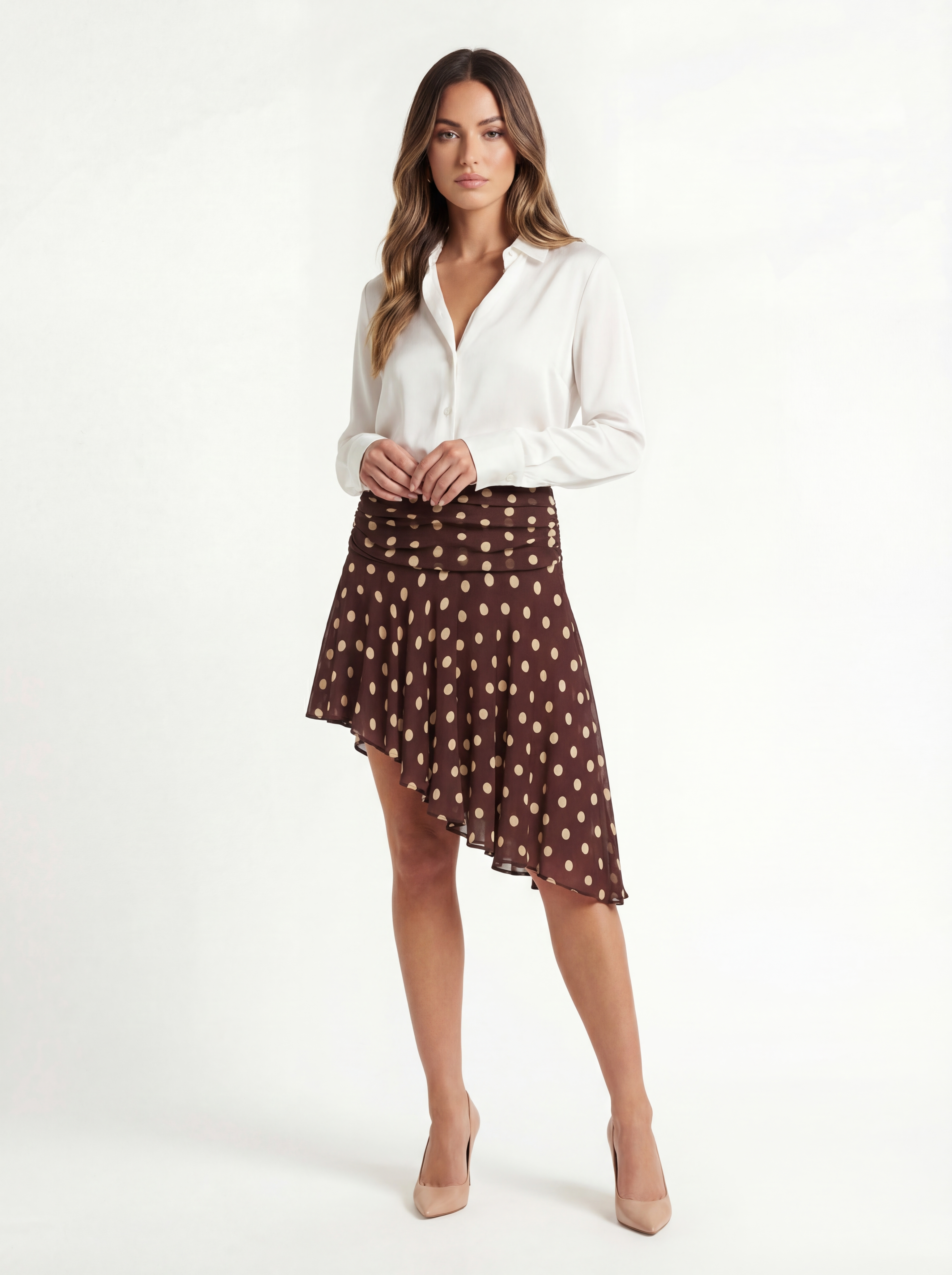 Polka-Dot Brauner Rock
