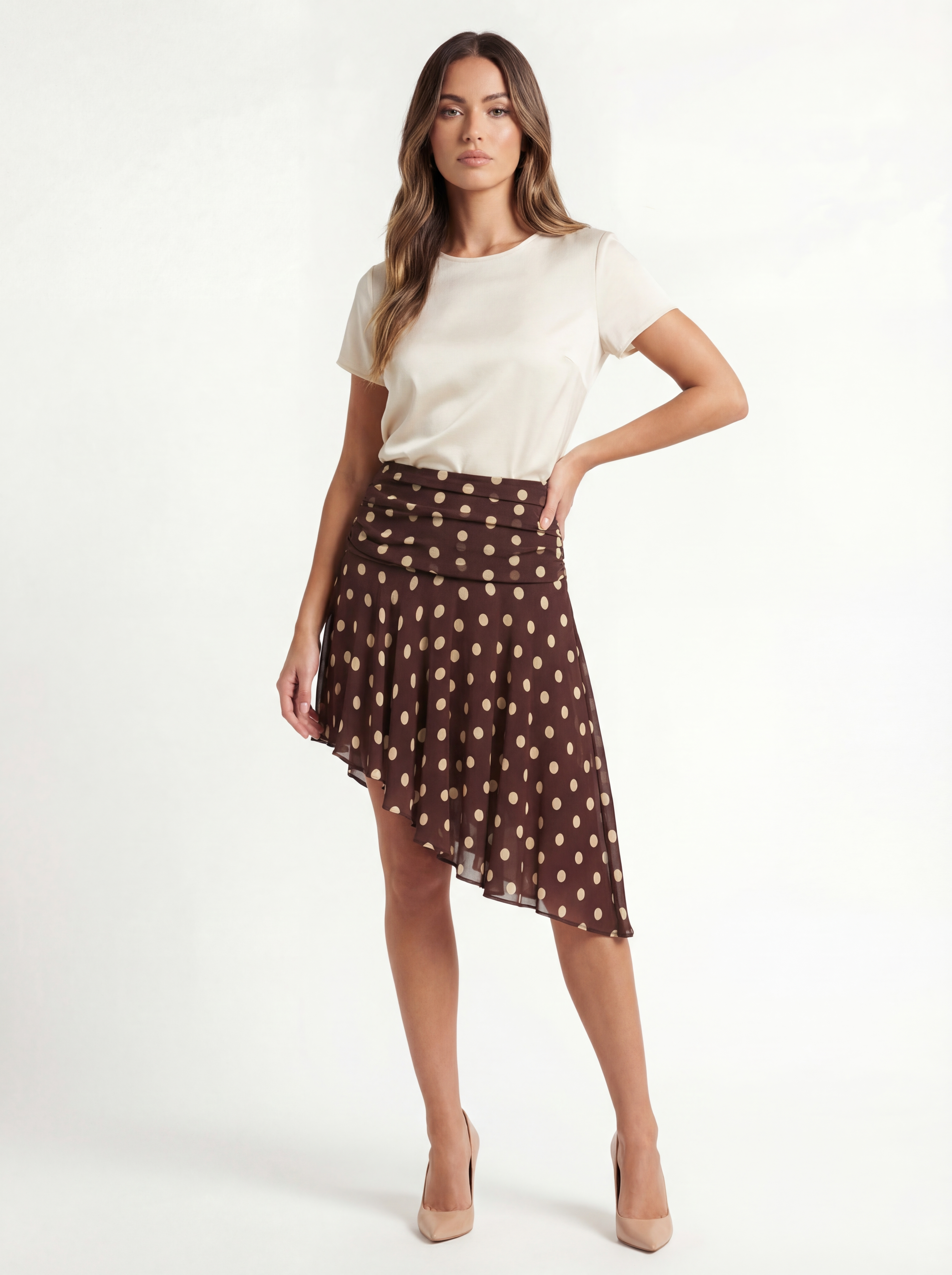 Polka-Dot Brauner Rock