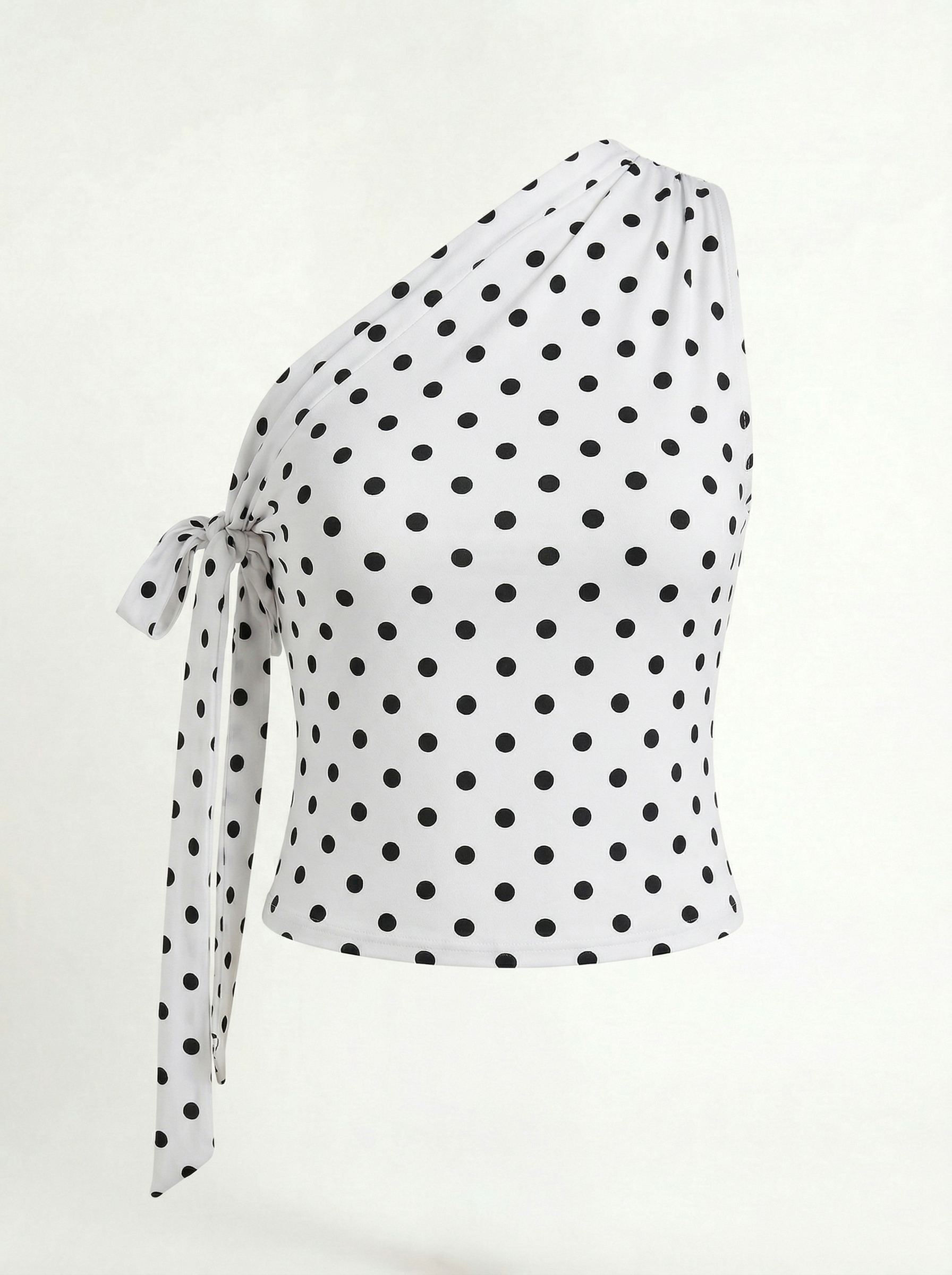 One-Shoulder Top mit Punkten