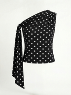 One-Shoulder Top mit Punkten