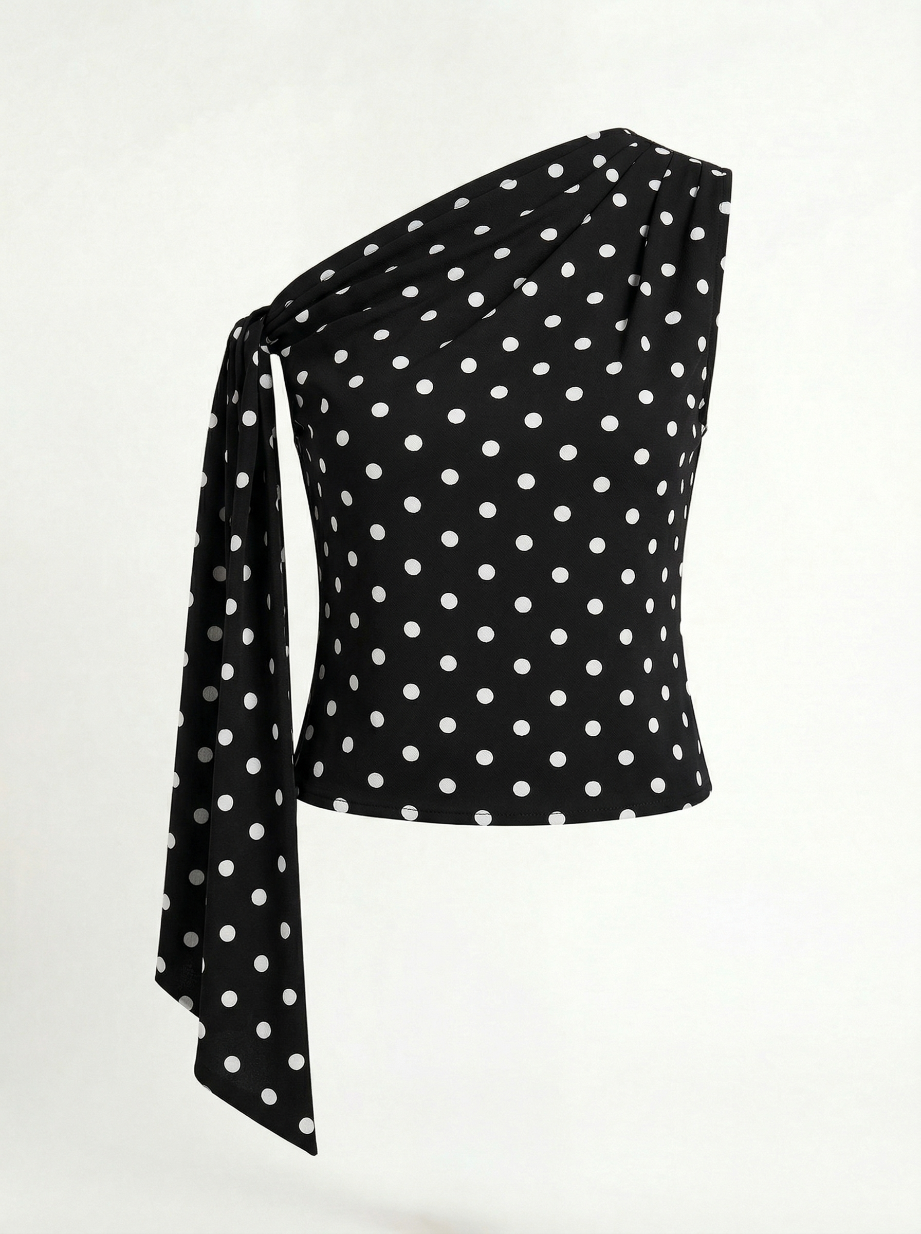 One-Shoulder Top mit Punkten