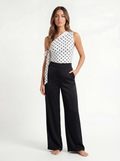 One-Shoulder Top mit Punkten