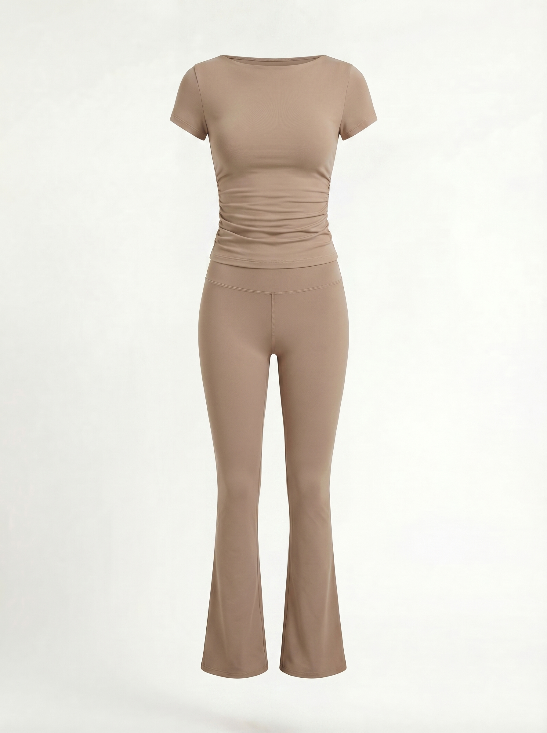 Beige V-Flower Top
