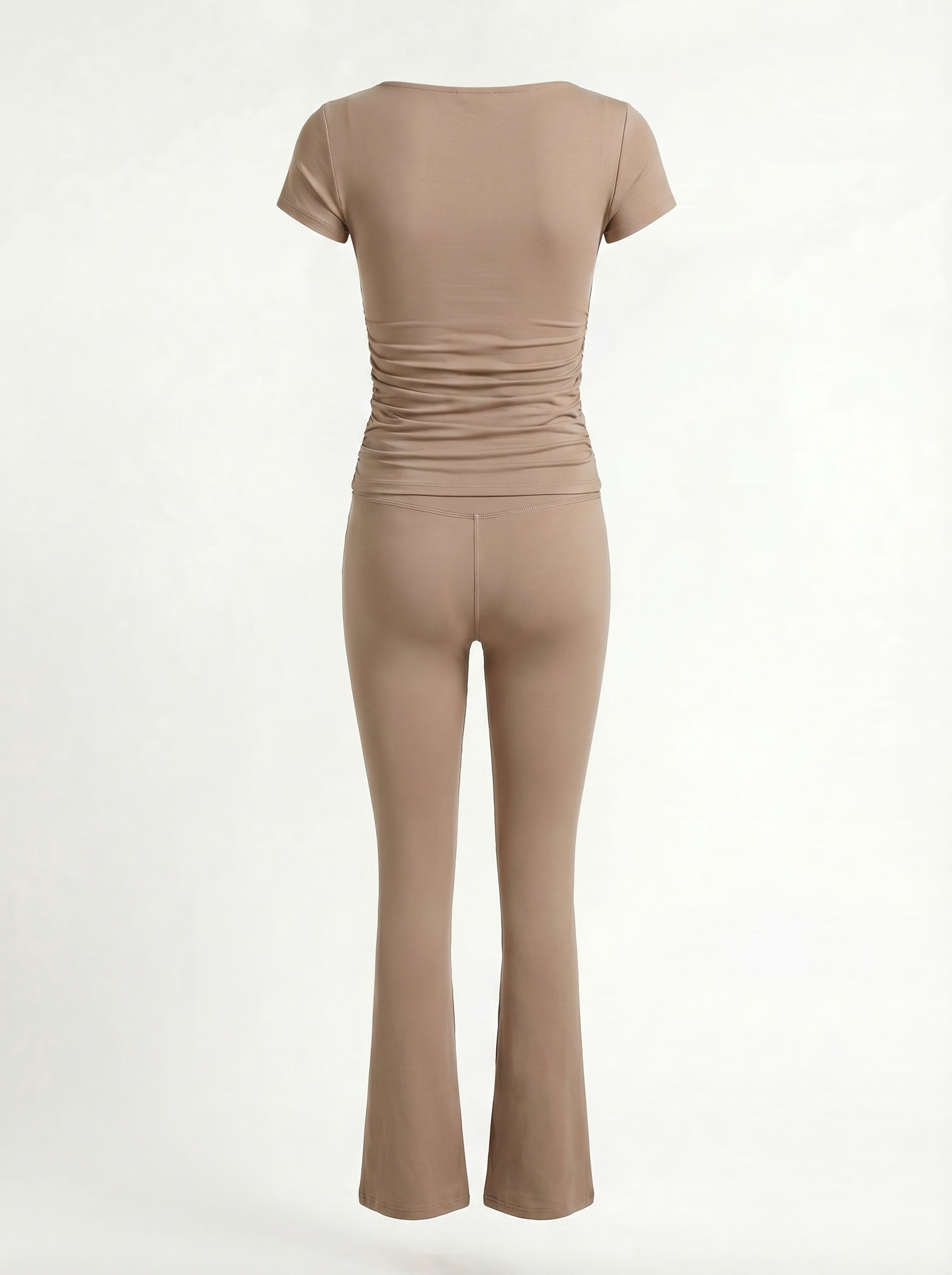 Beige V-Flower Top
